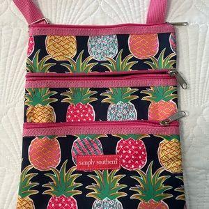 Simply Southern crossbody purse/bag. New. 3 separate zippered compartments. Cute